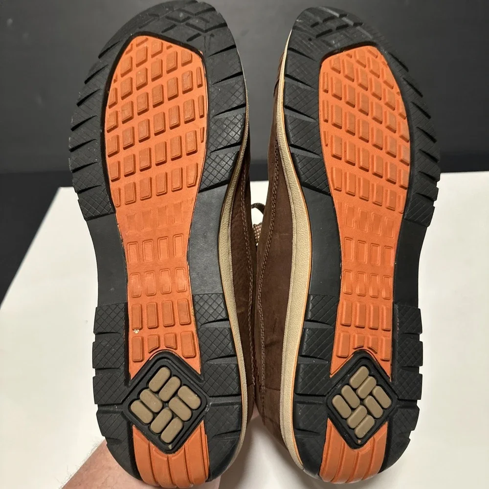 Columbia Men's 13 Trail Shoes Three Passes Brown Nubuck Leather Sneakers